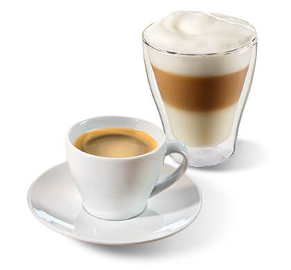 Kaffee und Latte Macchiato